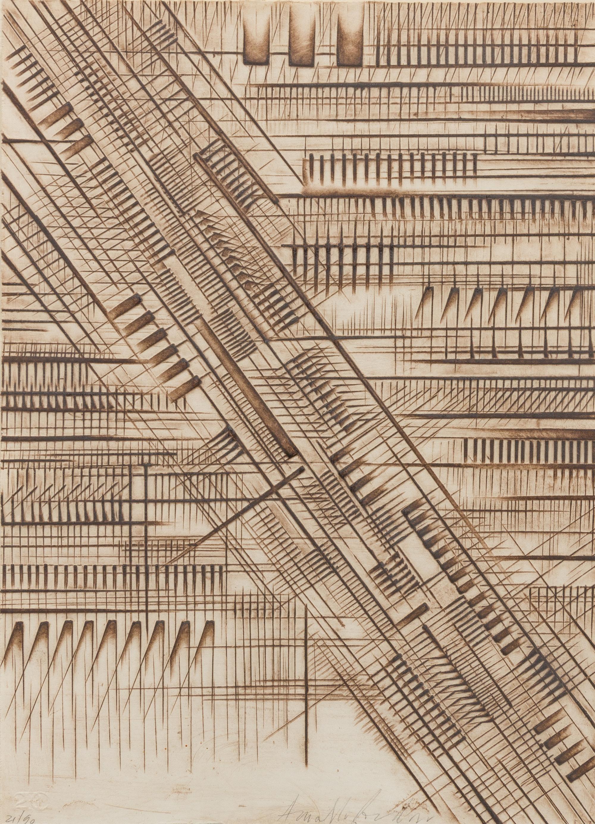 Arnoldo Pomodoro, (Italian, b. 1926), Sette lettere, 1977 (group of 7)