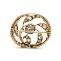 KOCH, BELLE ÉPOQUE, CULTURED PEARL AND DIAMOND BROOCH