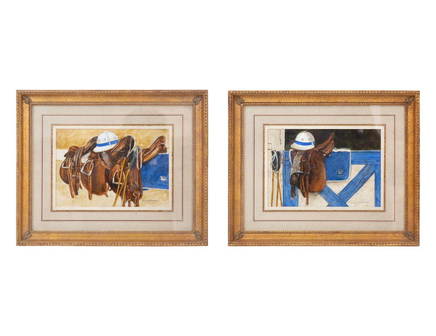 Polo Saddles and Helmet and Polo Barn Door (two works), 1994