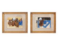 Polo Saddles and Helmet and Polo Barn Door (two works), 1994