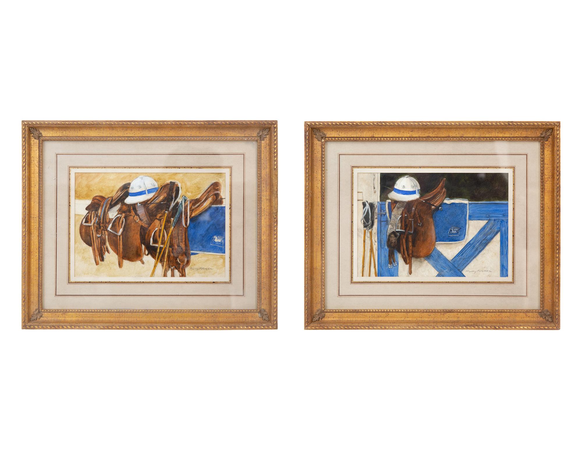Polo Saddles and Helmet and Polo Barn Door (two works), 1994