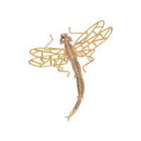 BICOLOR GOLD AND DIAMOND DRAGONFLY BROOCH