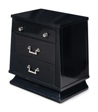 A Pair of James Mont Black-Painted Nightstands