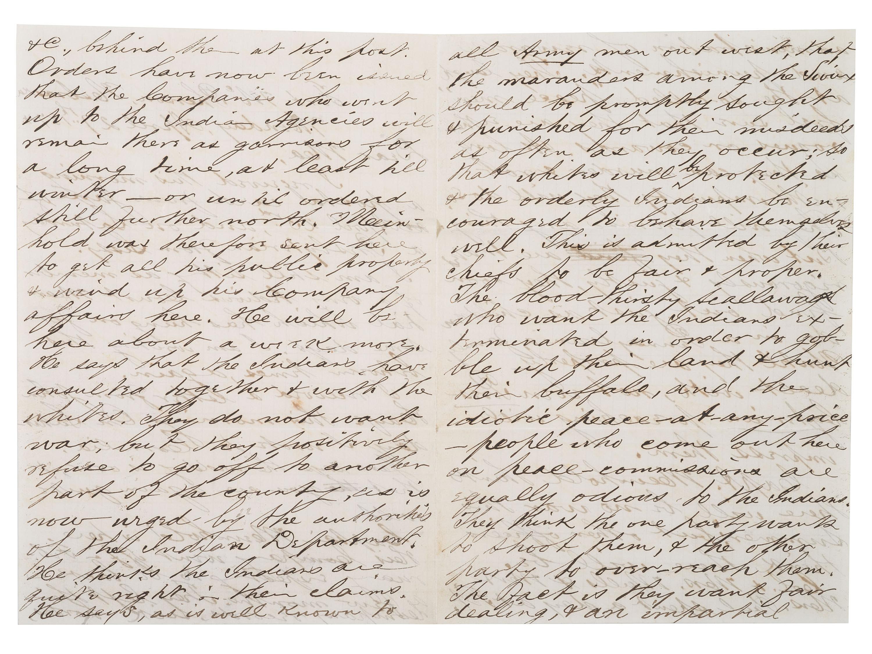 [WESTERN AMERICANA] -- [NATIVE AMERICANS]. SMEAD, Alexander Dallas Bache (1848-1931). Archive from veteran of the Indian and Spanish-American Wars, including an 1874 letter describing the current state of Indian affairs on the Plains.