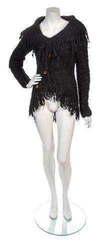 A Comme des Garcons Black Mohair Runway Cardigan,