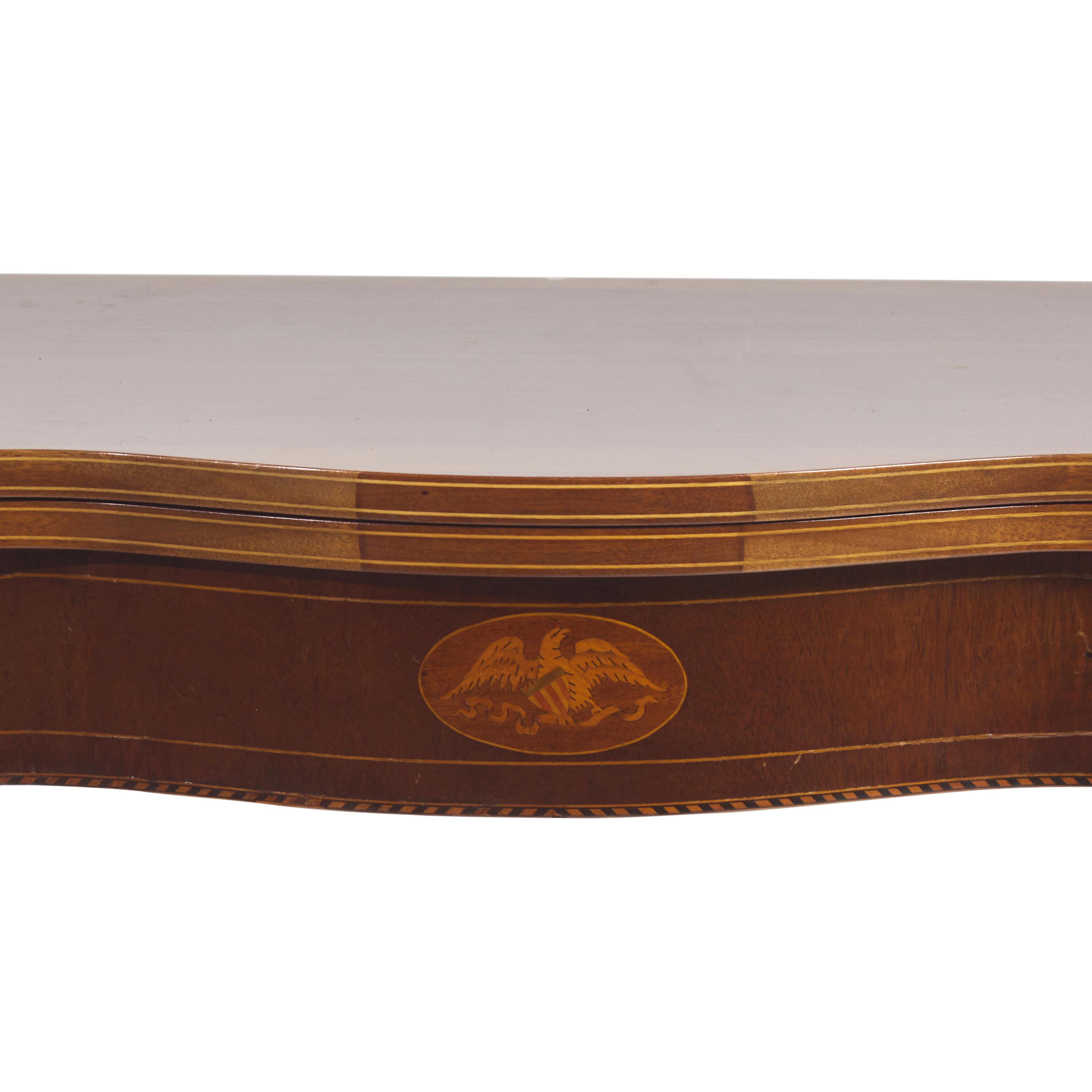 A Federal Style Eagle-Inlaid Mahogany Game Table