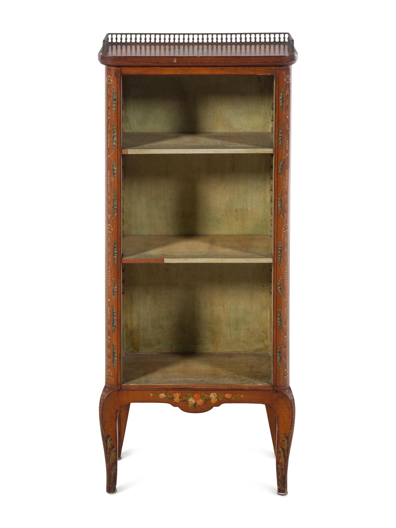 An Edwardian Painted Satinwood Bookcase