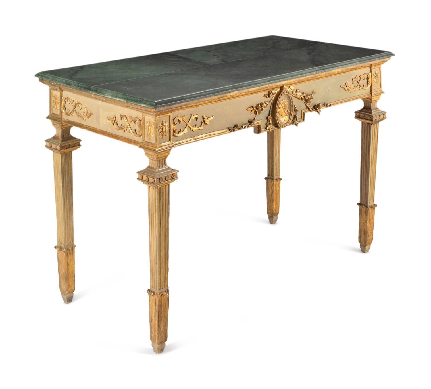 A North Italian Neoclassical Painted and Parcel-Gilt Console Table