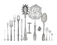 An Assorted Box of Silver and Silver-Plated Flatware