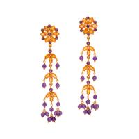 CITRINE AND AMETHYST EARCLIPS