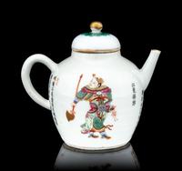 A Famille Rose Porcelain ‘Figure’ Teapot
