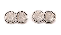 PLATINUM TOPPED GOLD CUFFLINKS