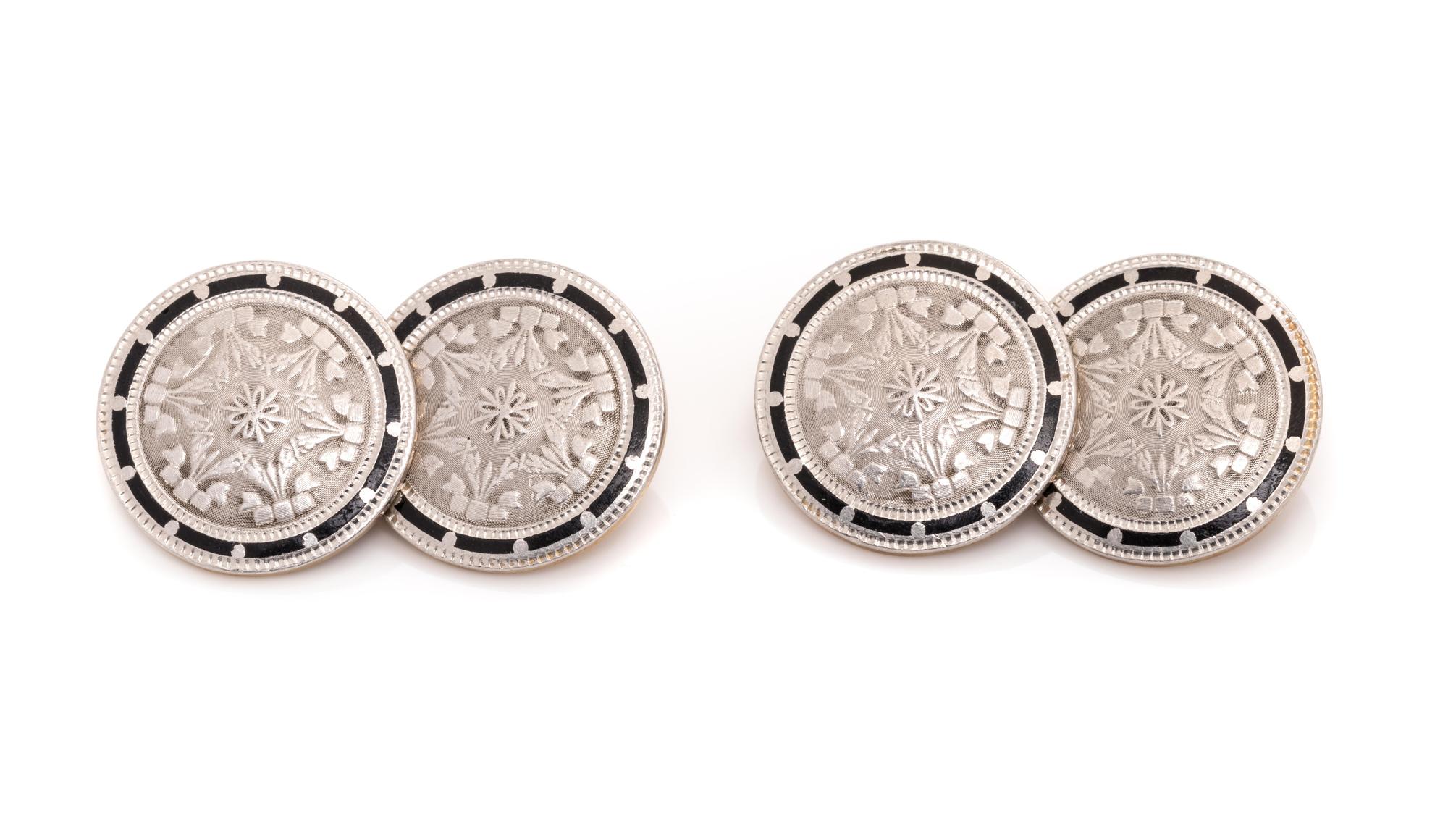 PLATINUM TOPPED GOLD CUFFLINKS