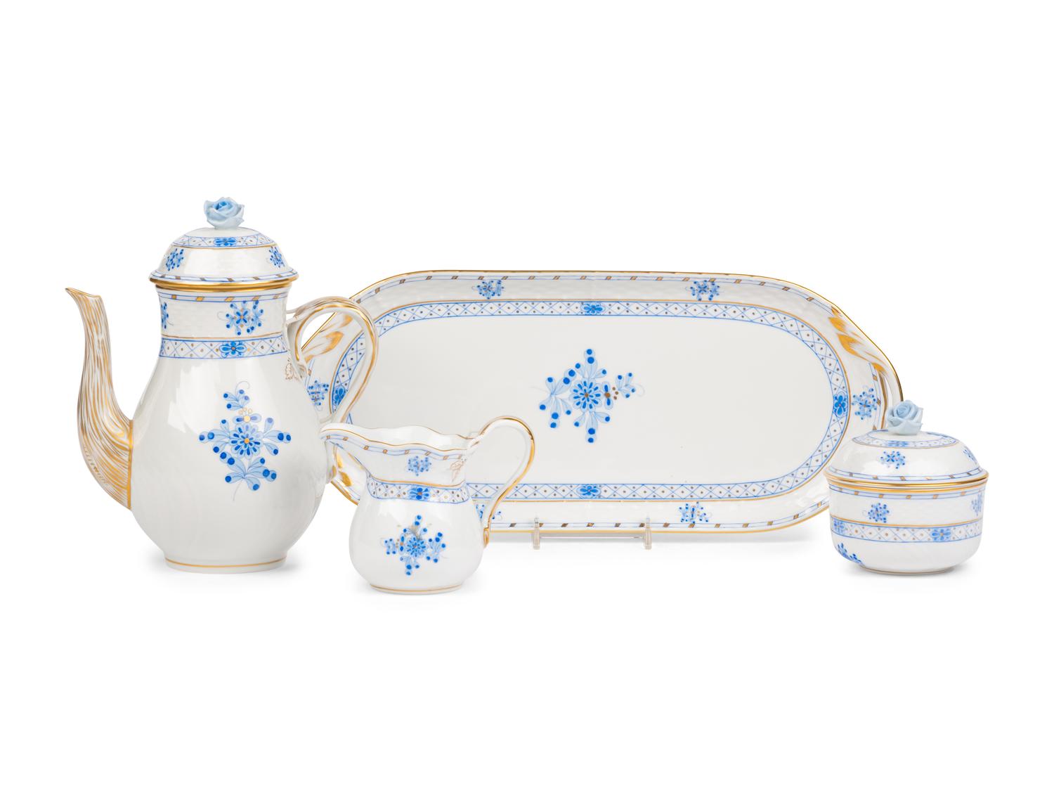 A Herend Chinese Bouquet Porcelain Coffee Set