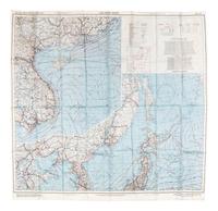 [ARMY AIR FORCE]. A group of World War II escape charts, all printed in Washington, D. C. on synthetic silk cloth, comprising: