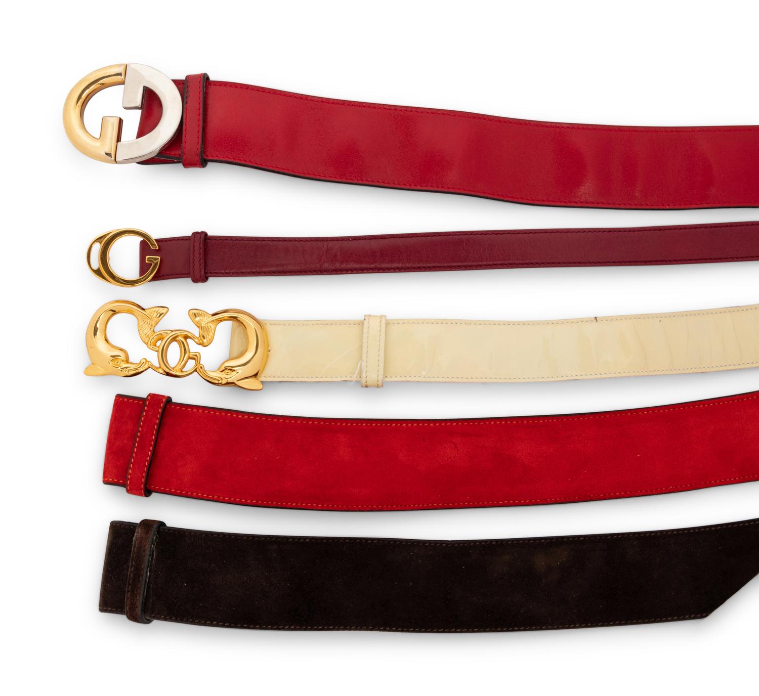 Three Gucci Belts With Two Extra Bands, c.1970s