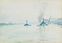Albert Marquet, (French, 1875-1947), Drague sur la Seine, 1928