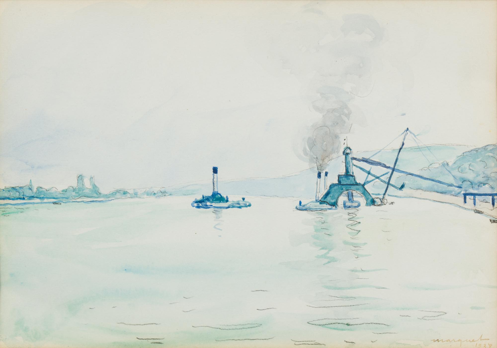 Albert Marquet, (French, 1875-1947), Drague sur la Seine, 1928