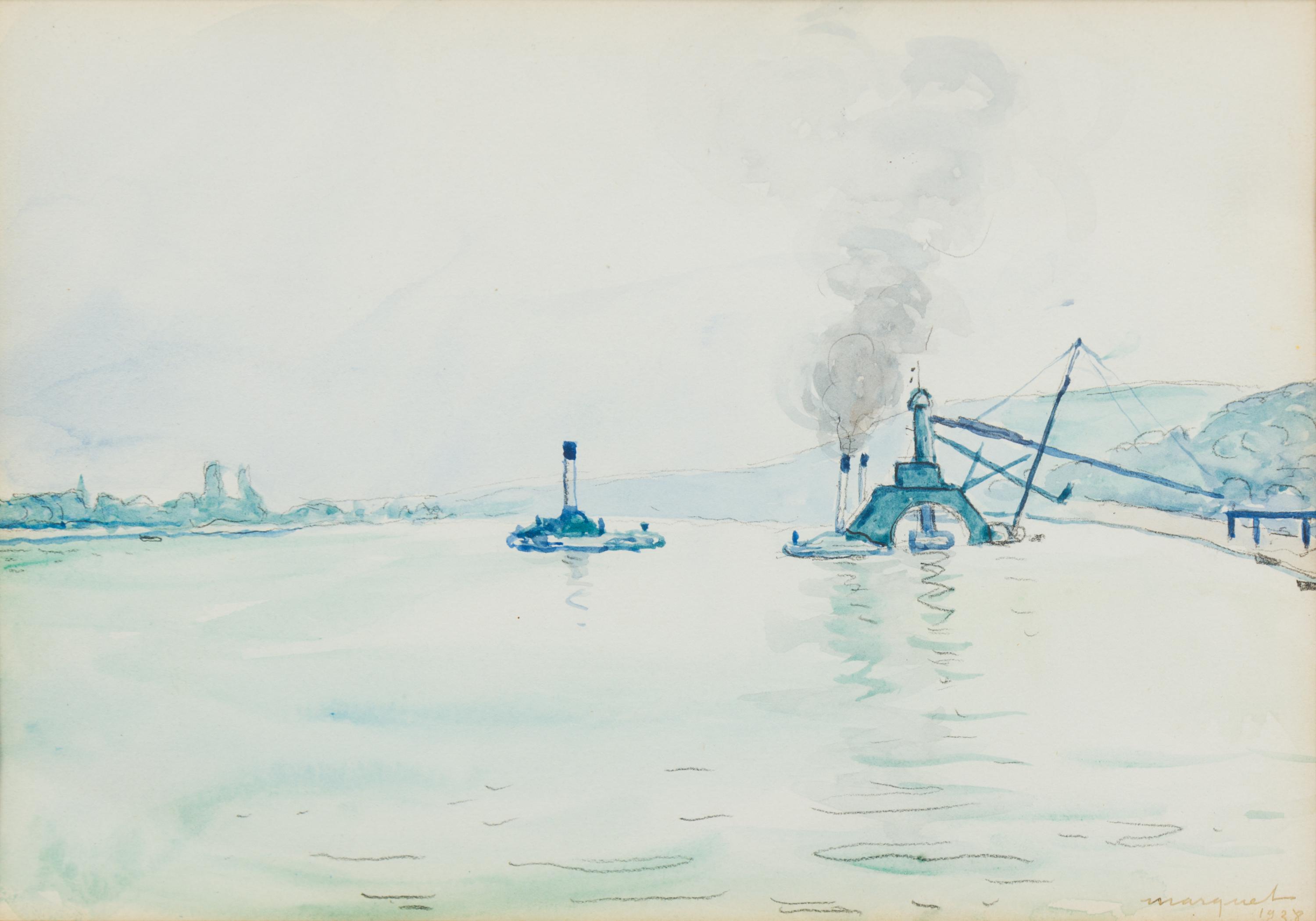 Albert Marquet, (French, 1875-1947), Drague sur la Seine, 1928