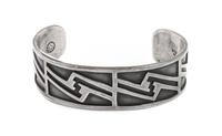 Victor Coochwytewa (Hopi, 1922-2011) Silver Overlay Bracelet Length 5 3/8 x opening 1 1/2 x width 3/4 inches