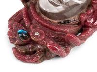 A Carved Rhodonite and Rock Crystal Medusa Mask