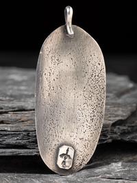 Tufa Cast Silver Kokopelli Pendant, with Turquoise