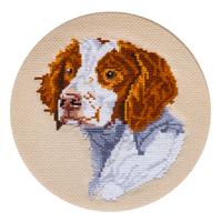 Two Works of Art depicting Brittany Spaniels Larger: 20 x 16 1/2 inches.