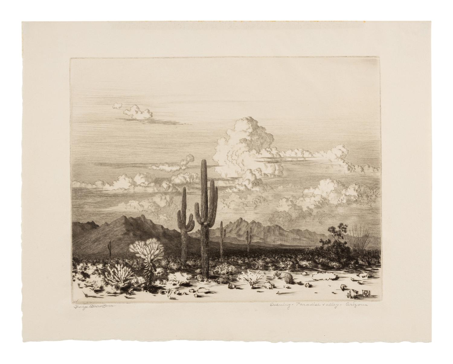 Two Works: Evening, Paradise Valley, Arizona and Indian Home - Salt River Mis, Arizona