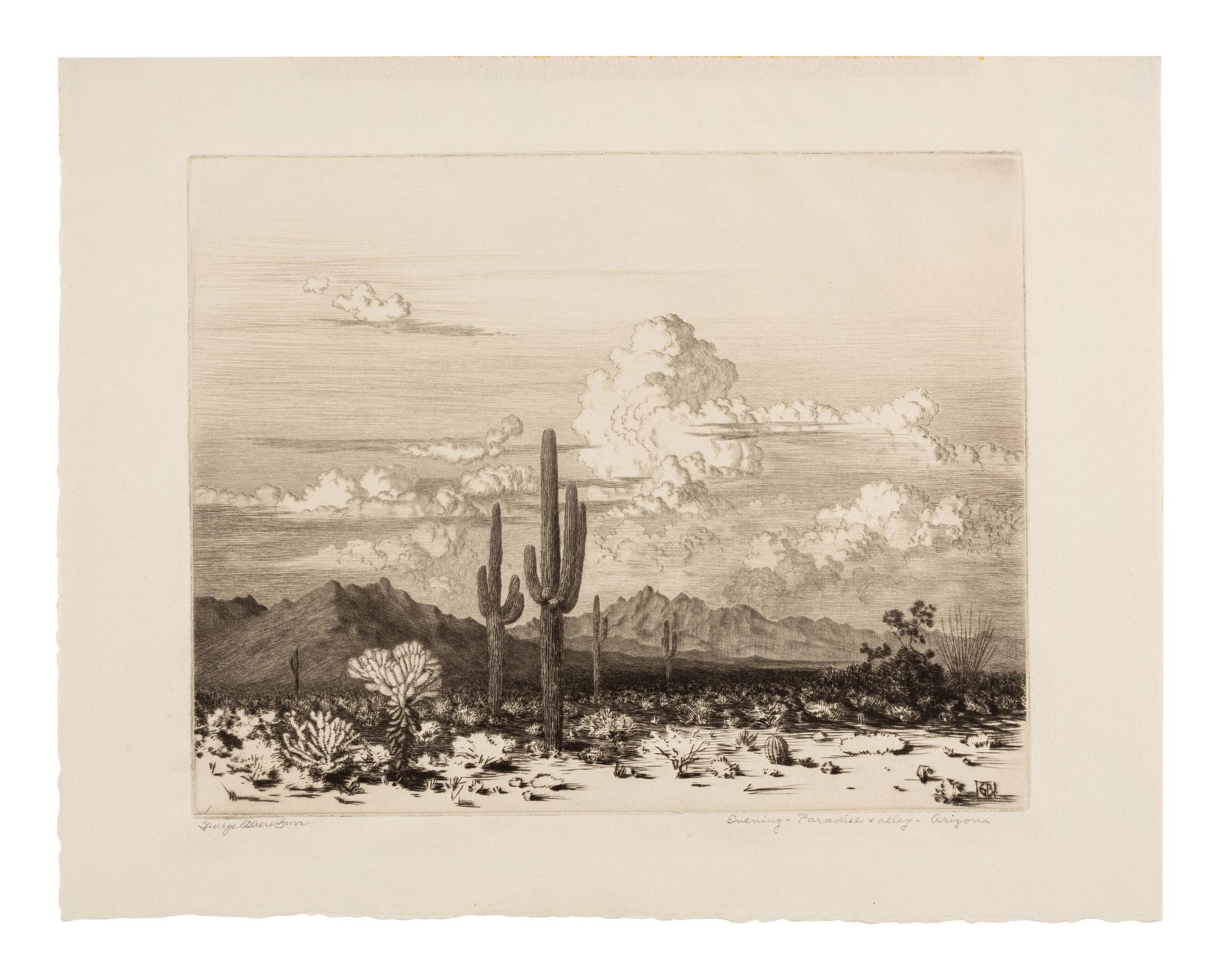 Two Works: Evening, Paradise Valley, Arizona and Indian Home - Salt River Mis, Arizona