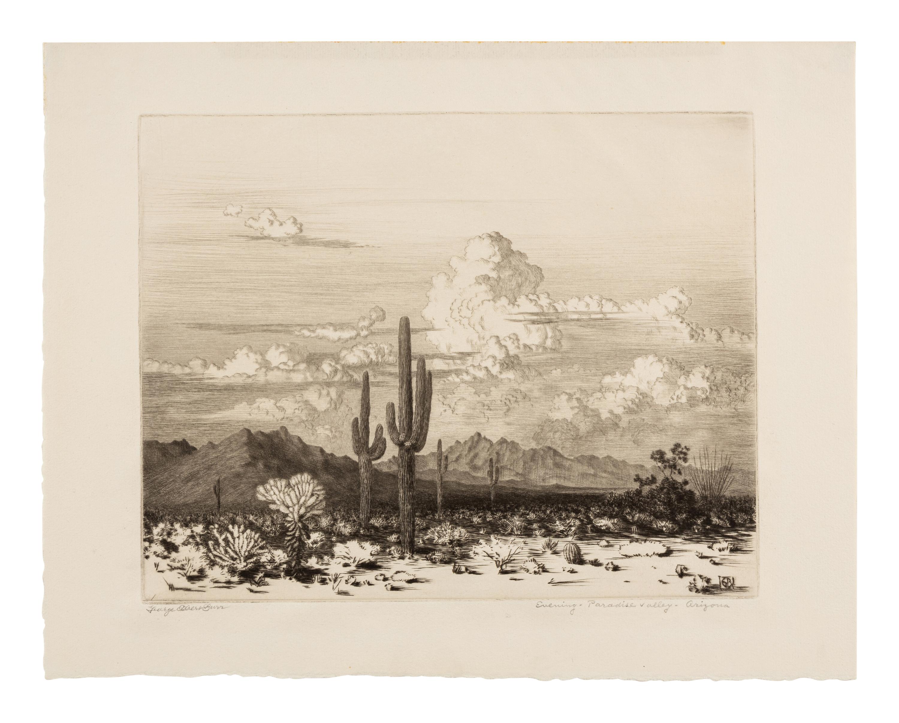 Two Works: Evening, Paradise Valley, Arizona and Indian Home - Salt River Mis, Arizona