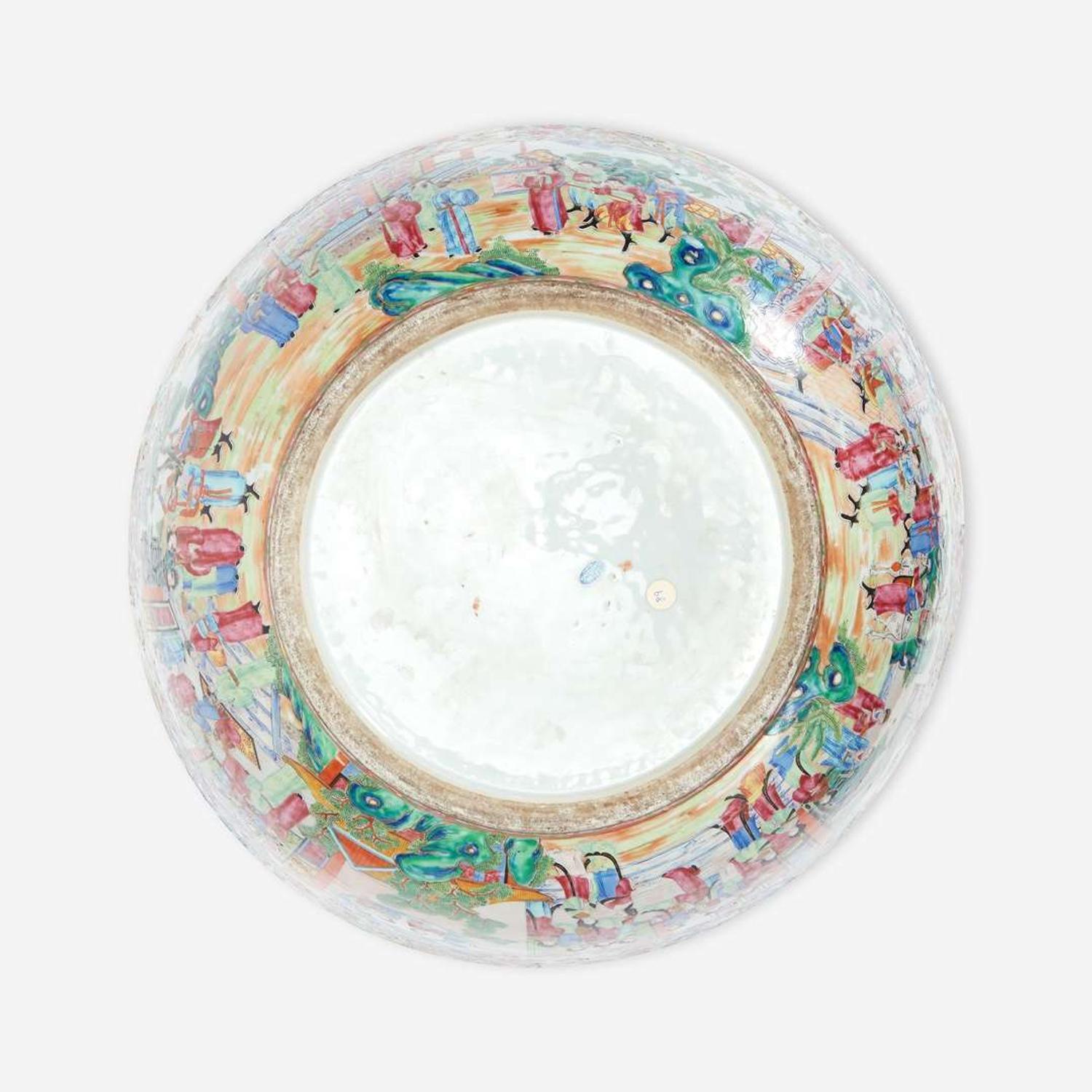 A Massive Chinese Export Porcelain Rose Medallion Punch Bowl 19th century