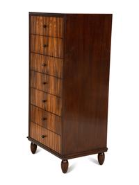 An Art Deco Style Rosewood and Mahogany Semainier