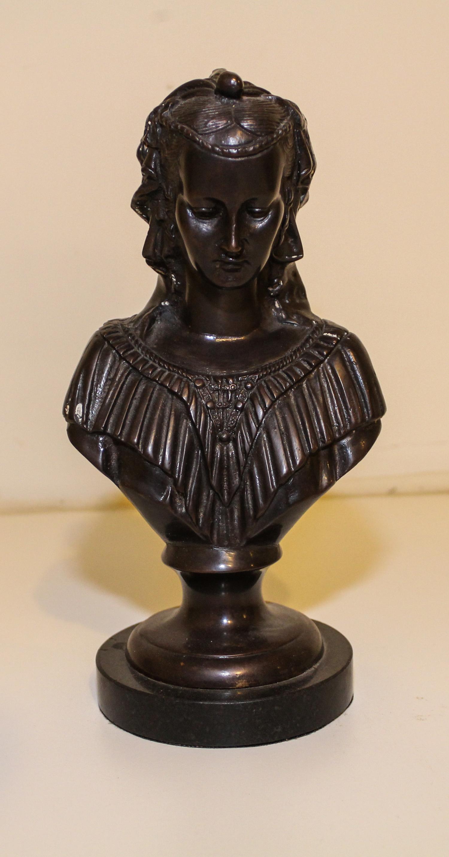 A Continental Bronze Bust. Height 9 1/2 inches.