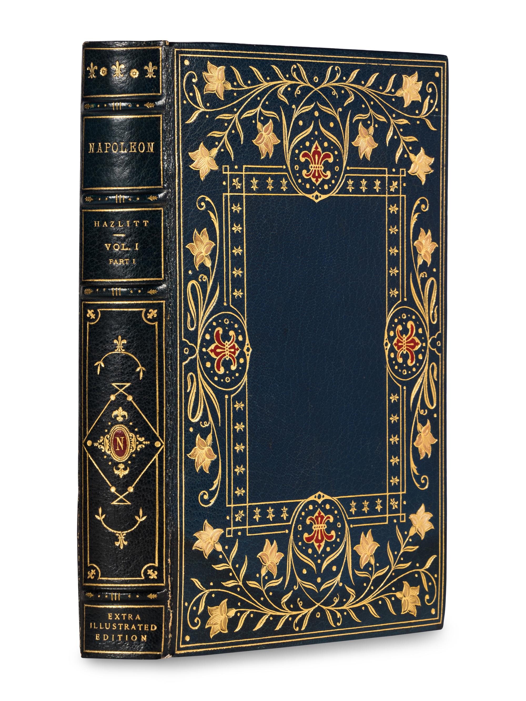[BINDINGS] -- [BONAPARTE, Napoleon (1769-1821)]. [The Napoleon Series]. HAZLITT, William. Life of Napoleon Bonaparte . 12 volumes. -- BOURRIENNE, Louis Antoine Fauvelet de (1769-1834). Life of Napoleon Bonaparte . 8 volumes. -- JUNOT, Laure, Duchesse D'Abrantes (1784-1838). Memoirs of Madame Junot . 12 volumes. London: H.S. Nicols Co., n.d.