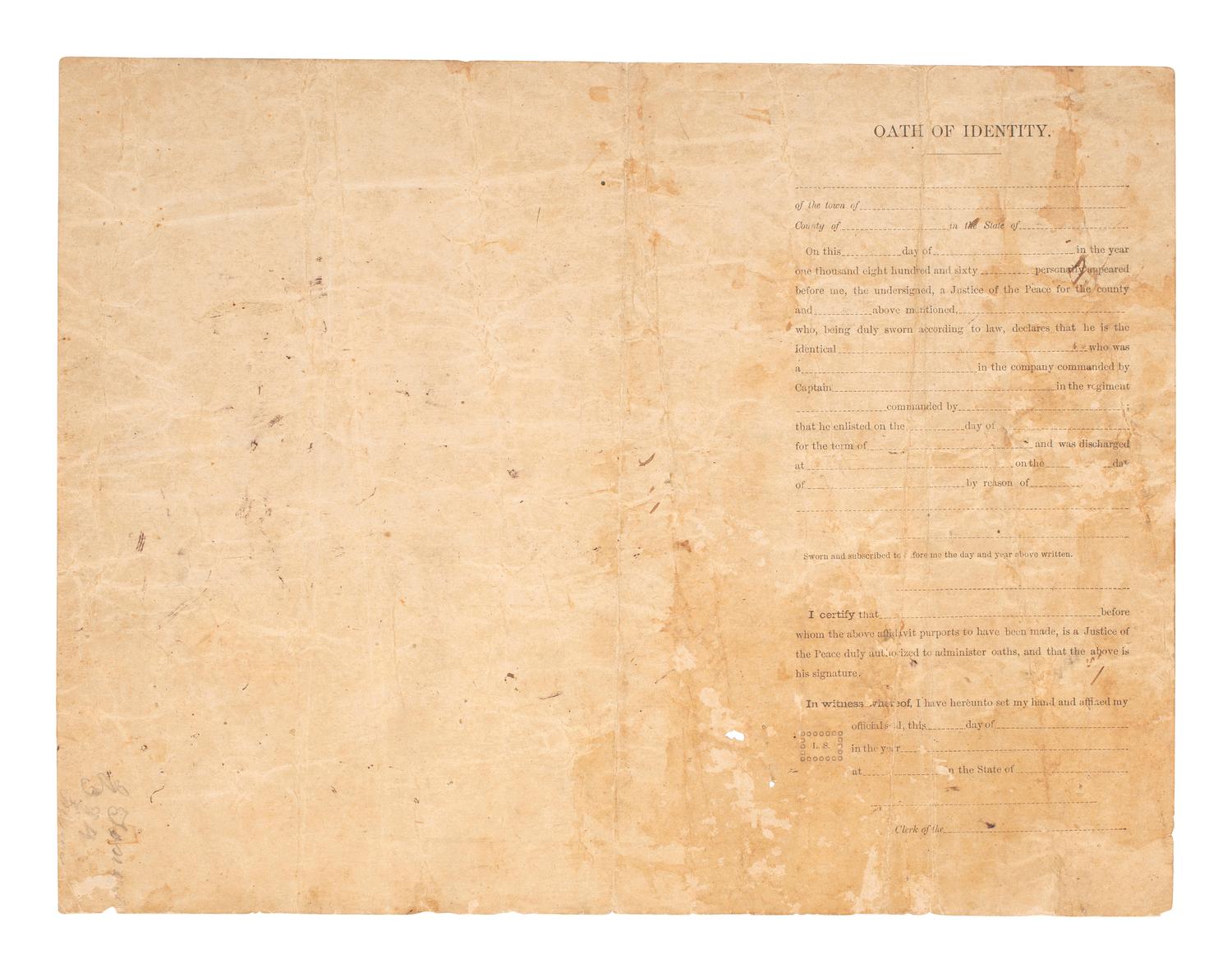 [CIVIL WAR]. Collection identified to Herman Jonas, Company C, 1st Texas Cavalry US, incl. weaponry, photograph, and documentation.