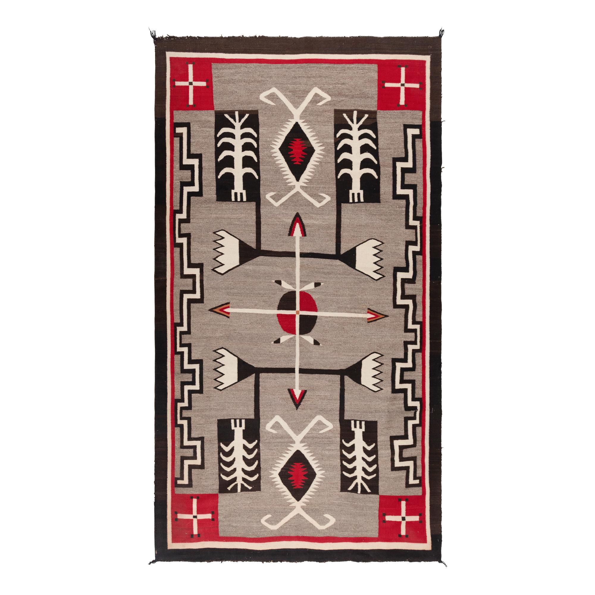 Navajo Modified Pictorial Storm Pattern Weaving [Rug]