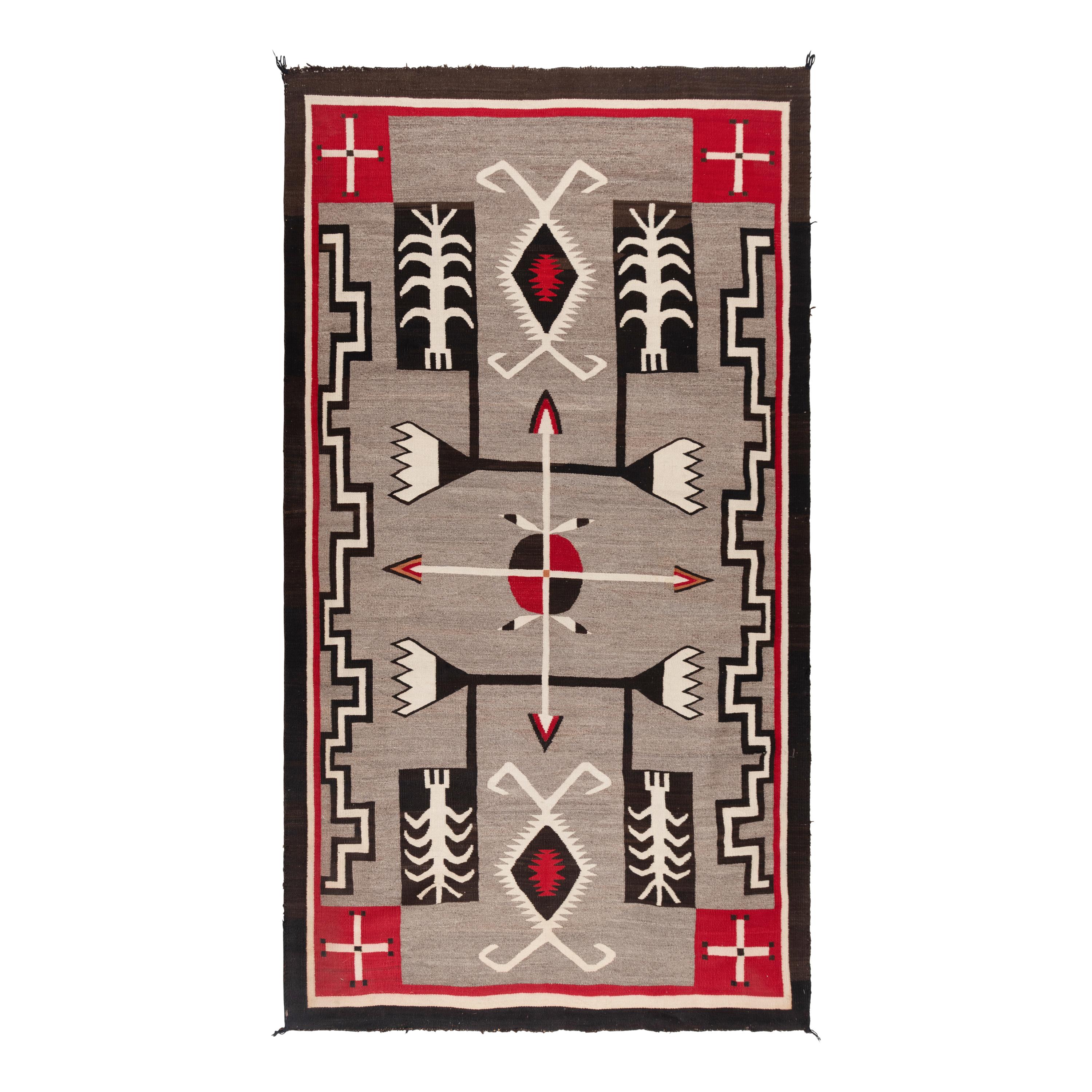 Navajo Modified Pictorial Storm Pattern Weaving [Rug]