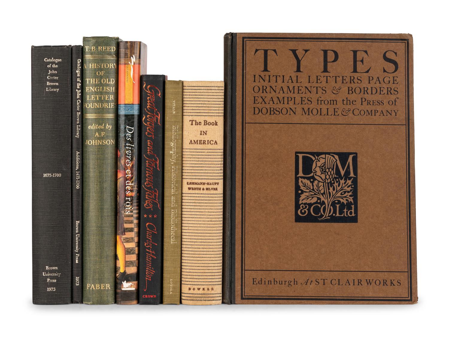 [BIBLIOGRAPHY] -- [BOOKS ABOUT BOOKS & PRINTING HISTORY]. A group of 19 works, including: