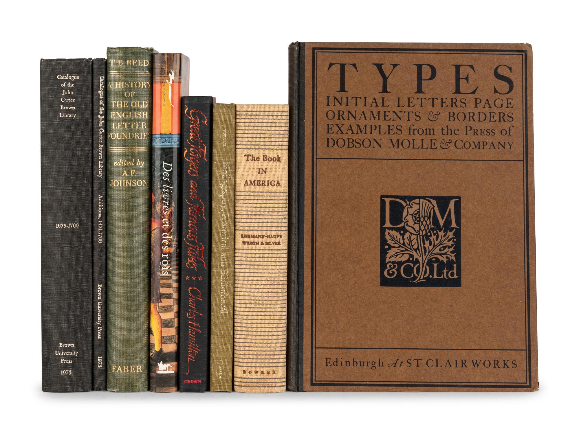 [BIBLIOGRAPHY] -- [BOOKS ABOUT BOOKS & PRINTING HISTORY]. A group of 19 works, including: