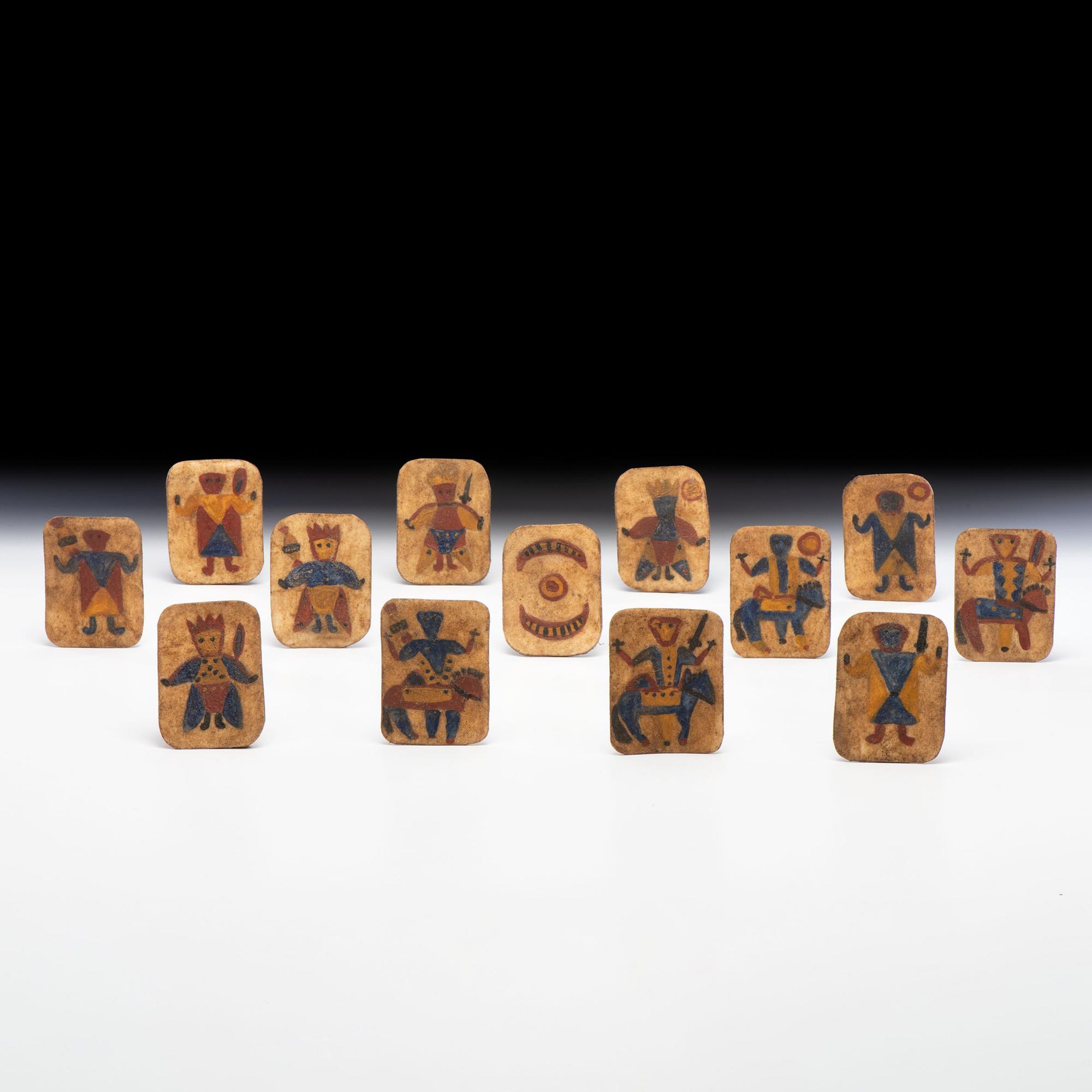 Apache Painted Rawhide Playing Cards