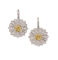 TIFFANY & CO., YELLOW DIAMOND AND DIAMOND 'DAISY' EARRINGS