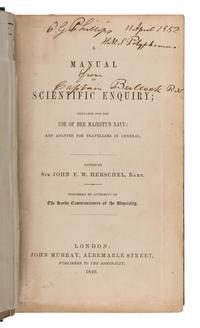 [Darwin, Charles (1809-1882)]. "Geology." In: A Manual of Scientific Enquiry . Sir John F. W. Herschel, editor. London: John Murray, 1849.