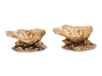 A Pair of George IV Silver-Gilt Shell Form Master Salts