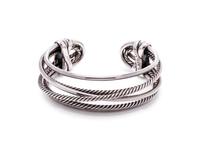 DAVID YURMAN, STERLING SILVER 'CROSSOVER' CUFF BRACELET