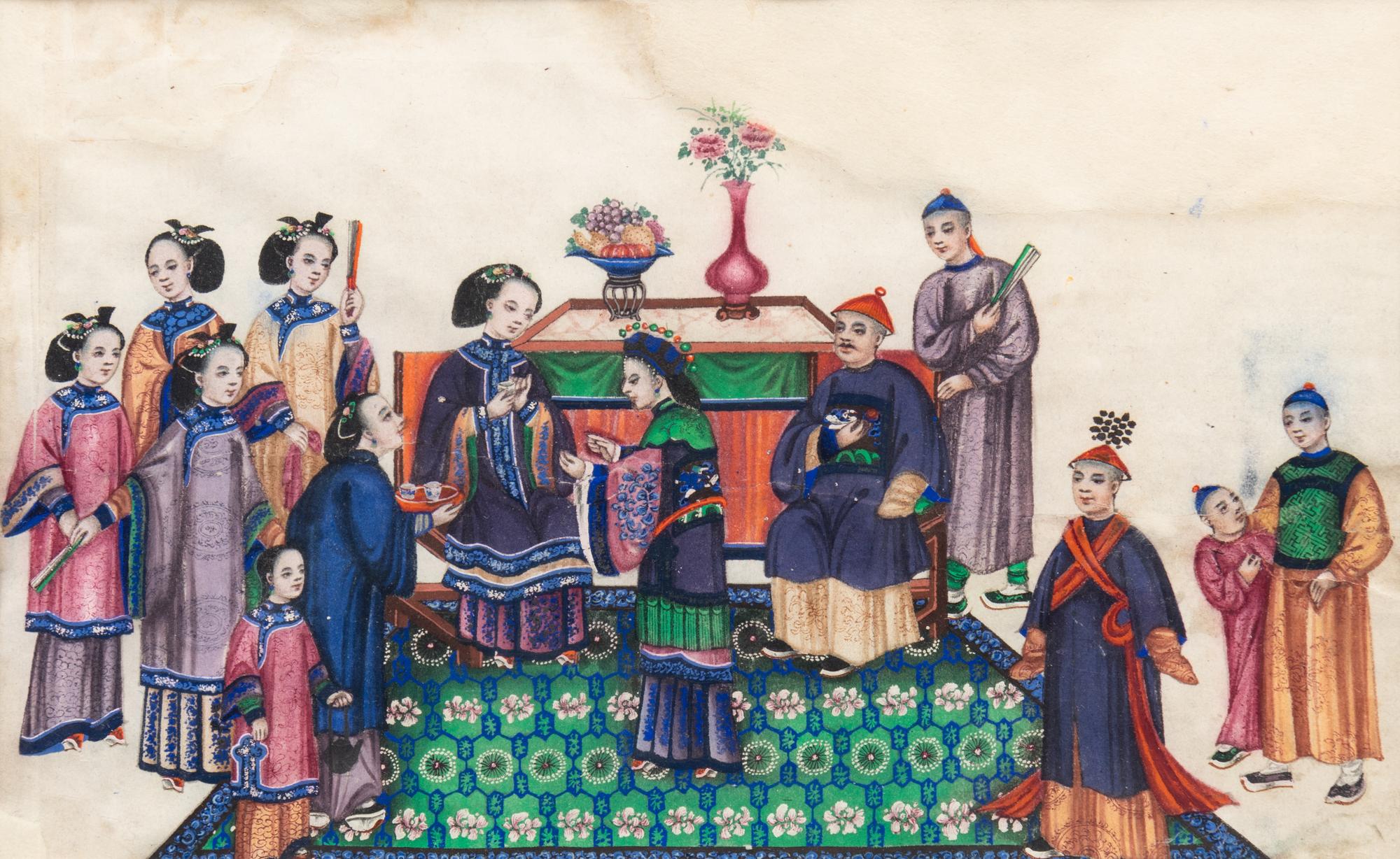 A Group of Twelve Chinese Export Pith Paintings
