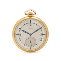 LONGINES, 18K YELLOW GOLD OPEN FACE POCKET WATCH