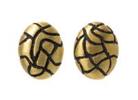 A Pair of 18 Karat Yellow Gold Earclips, Dorota, 12.40 dwts.
