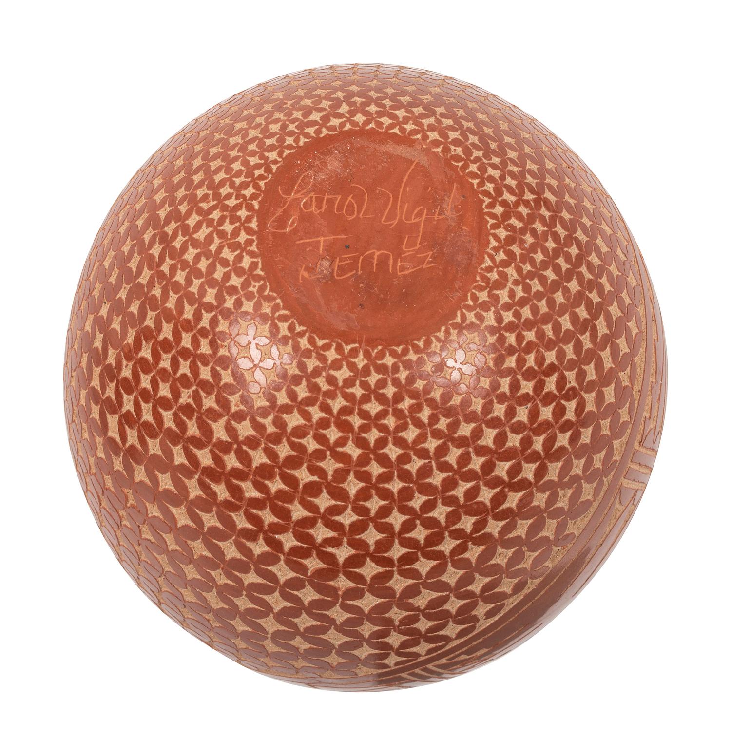 Carved Redware Pottery Jars