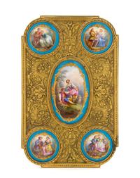 A Gilt Metal and Sevres Style Porcelain Plaque Height 11 x width 7 1/8 inches. — 19TH CENTURY