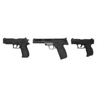 * Lot of Three .22 Pistols including Walther P22 in Box with Accessories, Sig Mosquito, and Smith & Wesson 22A-1